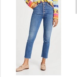 NWT MOTHER "The Pixie Dazzler Ankle Fray" Jeans in "Beginners Luck" Size 27